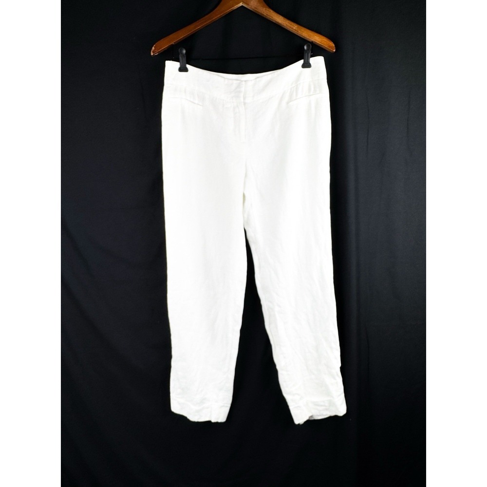 Brooks Brothers White Irish Linen Women's Pants Sz 8 Preppy Core Old Money
